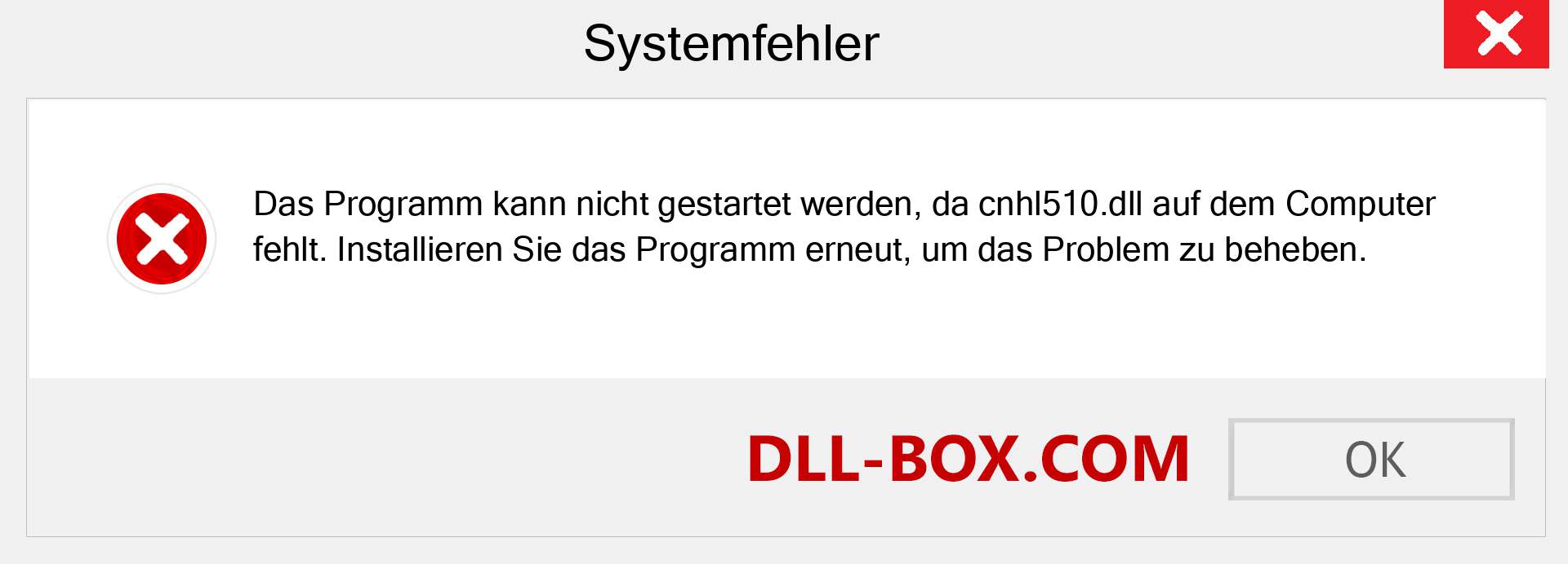 cnhl510.dll-Datei fehlt?. Download für Windows 7, 8, 10 - Fix cnhl510 dll Missing Error unter Windows, Fotos, Bildern